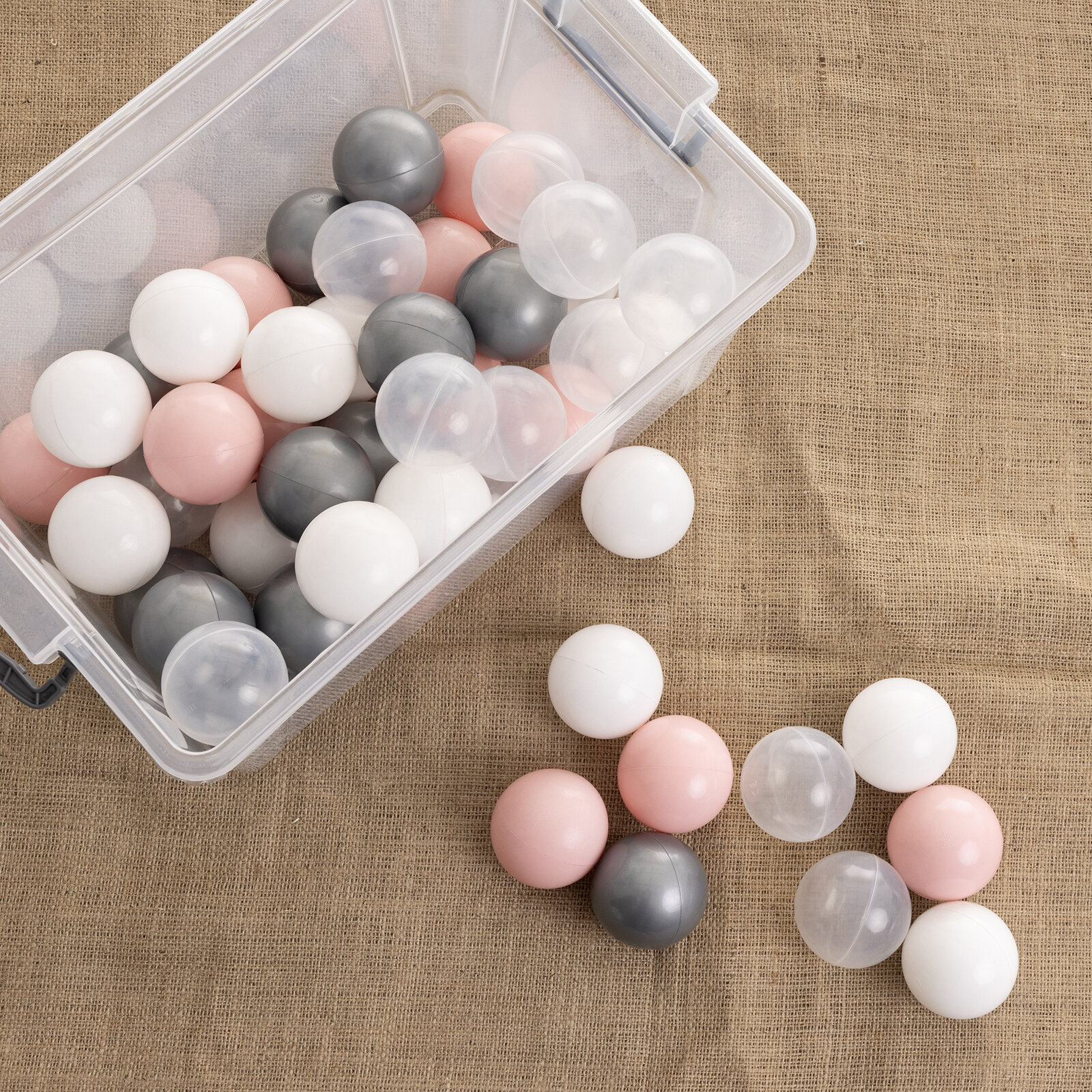 Pembe-Gümüş-Beyaz-Şeffaf Havuz Topları 50'li 7 cm