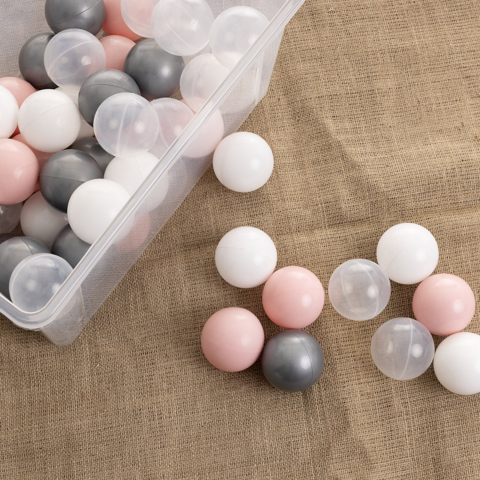 Pembe-Gümüş-Beyaz-Şeffaf Havuz Topları 50'li 7 cm