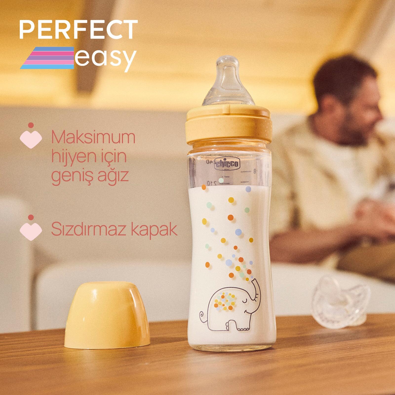Perfect Easy Biberon Cam 240 ml Yavaş Akış-Unisex Perfect Easy Biberon Cam 240 ml Yavaş Akış-Unisex