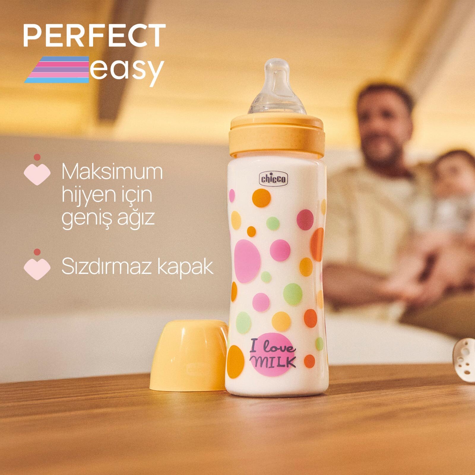 Perfect Easy Biberon PP 330 ml Hızlı Akış-Kız