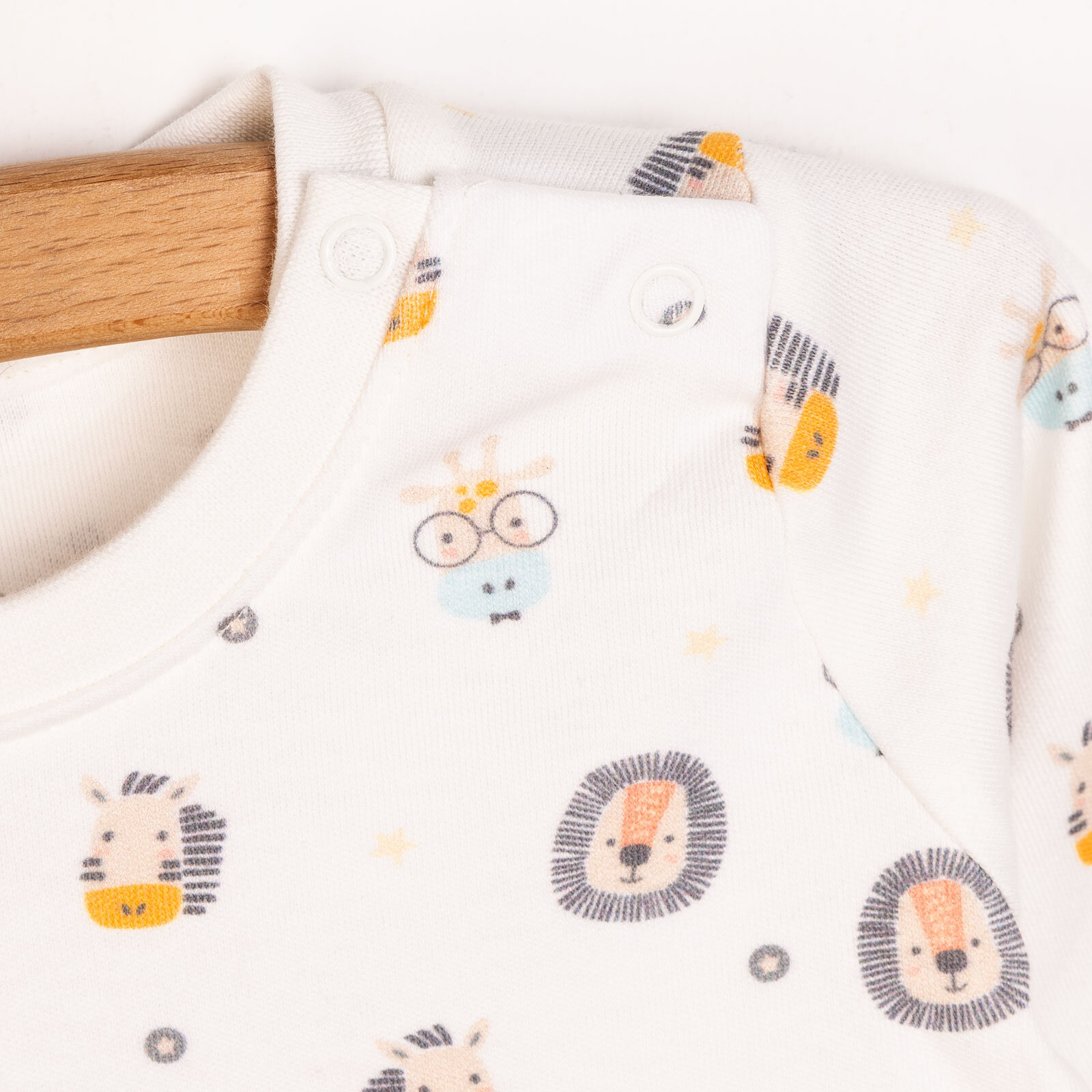 Erkek Bebek Pijama Takımı İnterlok Çıtçıtlı Pambuliq Pijama Takımı Bisiklet Yaka Uzun Kol Koyu Sarı