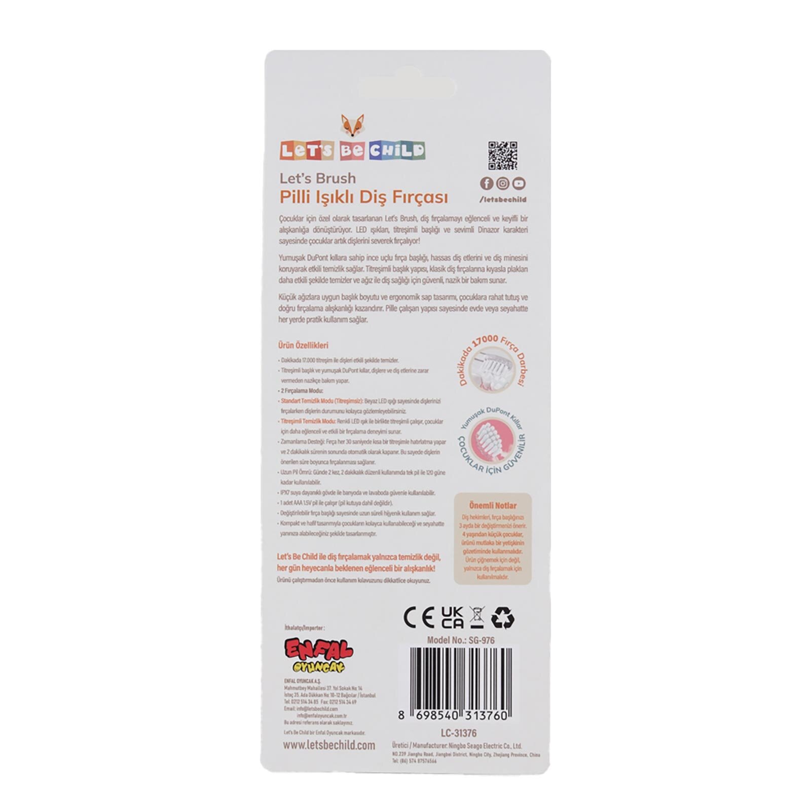 Pilli Işıklı Diş Fırçası