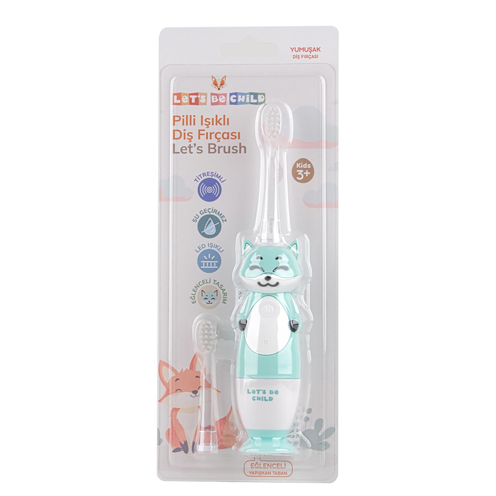 Pilli Işıklı Figürlü Diş Fırçası Mavi