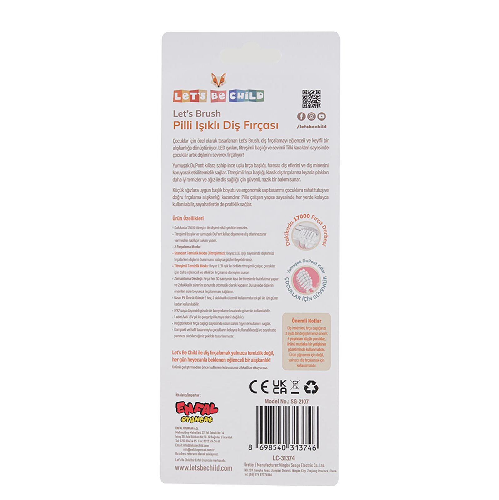 Pilli Işıklı Figürlü Diş Fırçası Mavi