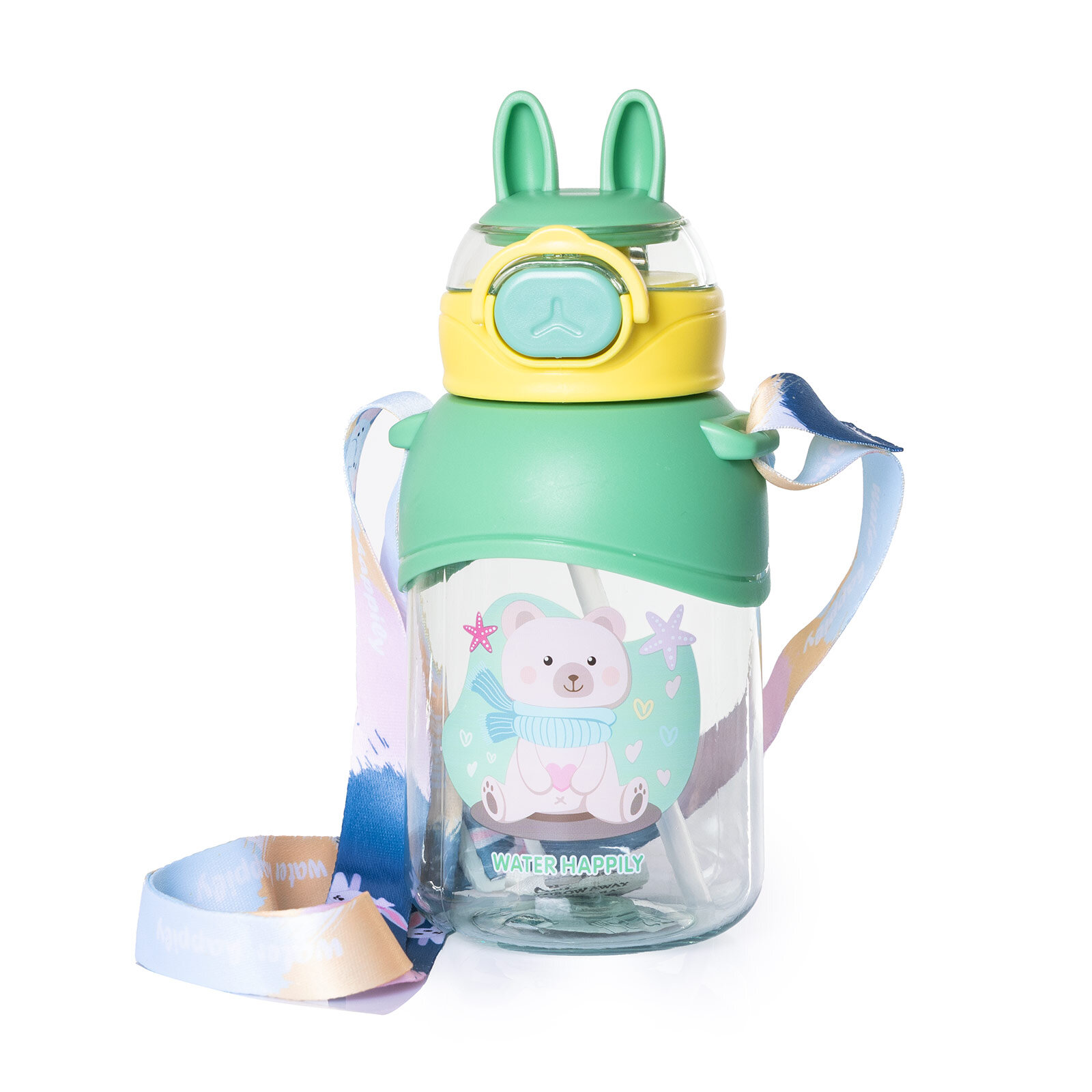 Pipetli Su Matarası 650 ml Yeşil