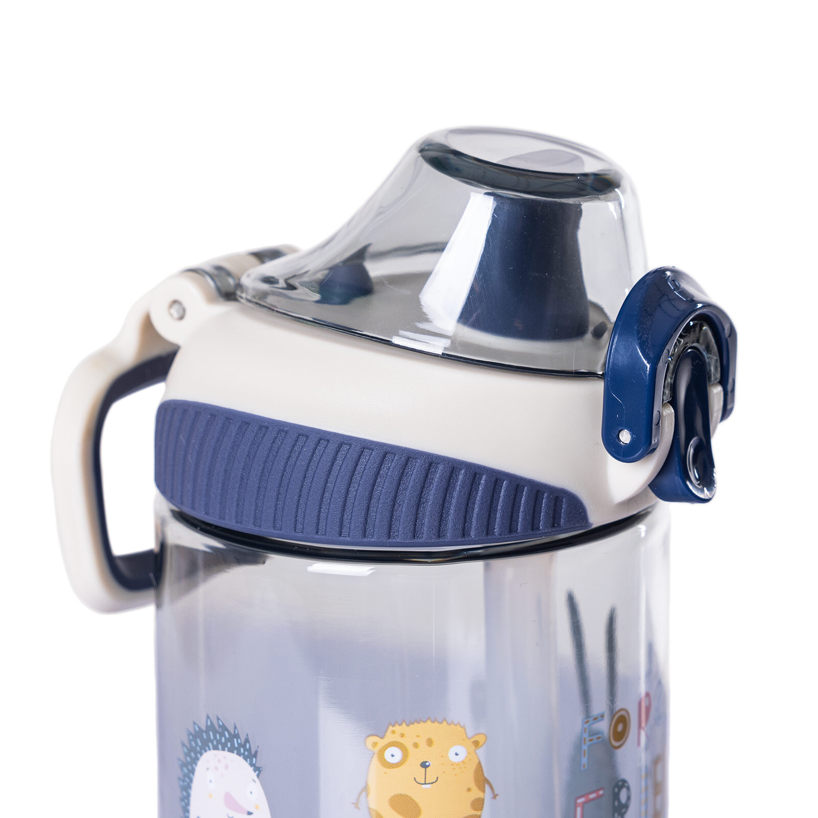 Pipetli Tritan Çocuk Su Matarası 500 ml Mavi-Beyaz