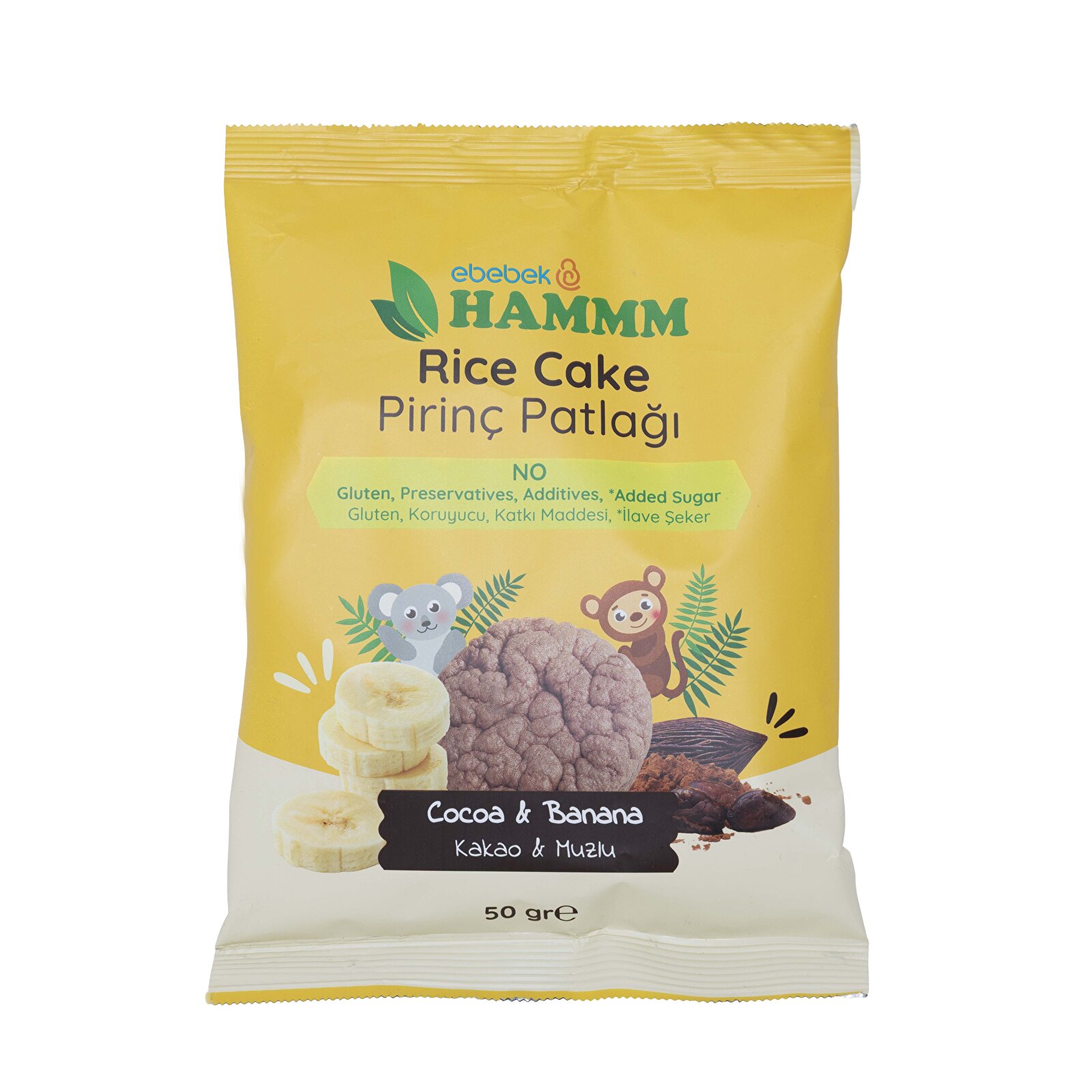 Pirinç Patlağı Kakaolu Muzlu 50 gr