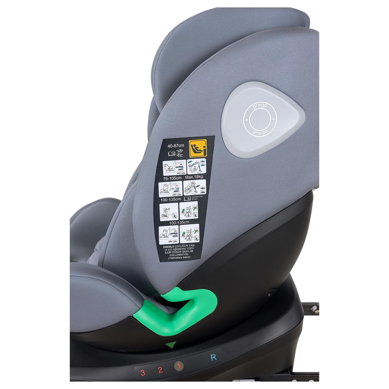 Prego Tronfix I-Size 0-36 360 Derece Dönebilen Oto Koltuğu