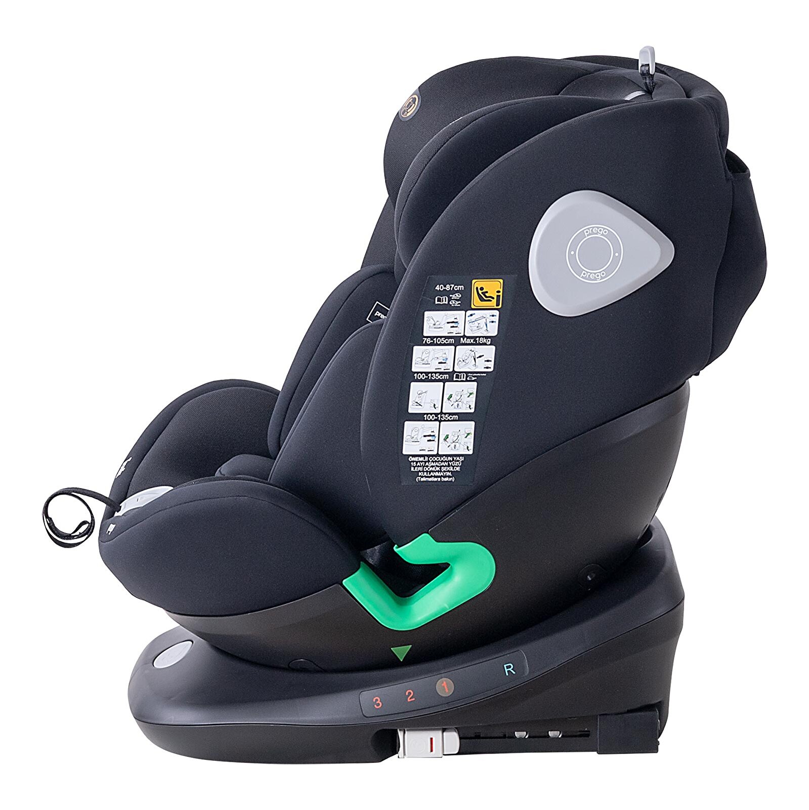 Prego Tronfix I-Size 0-36 360 Derece Dönebilen Oto Koltuğu