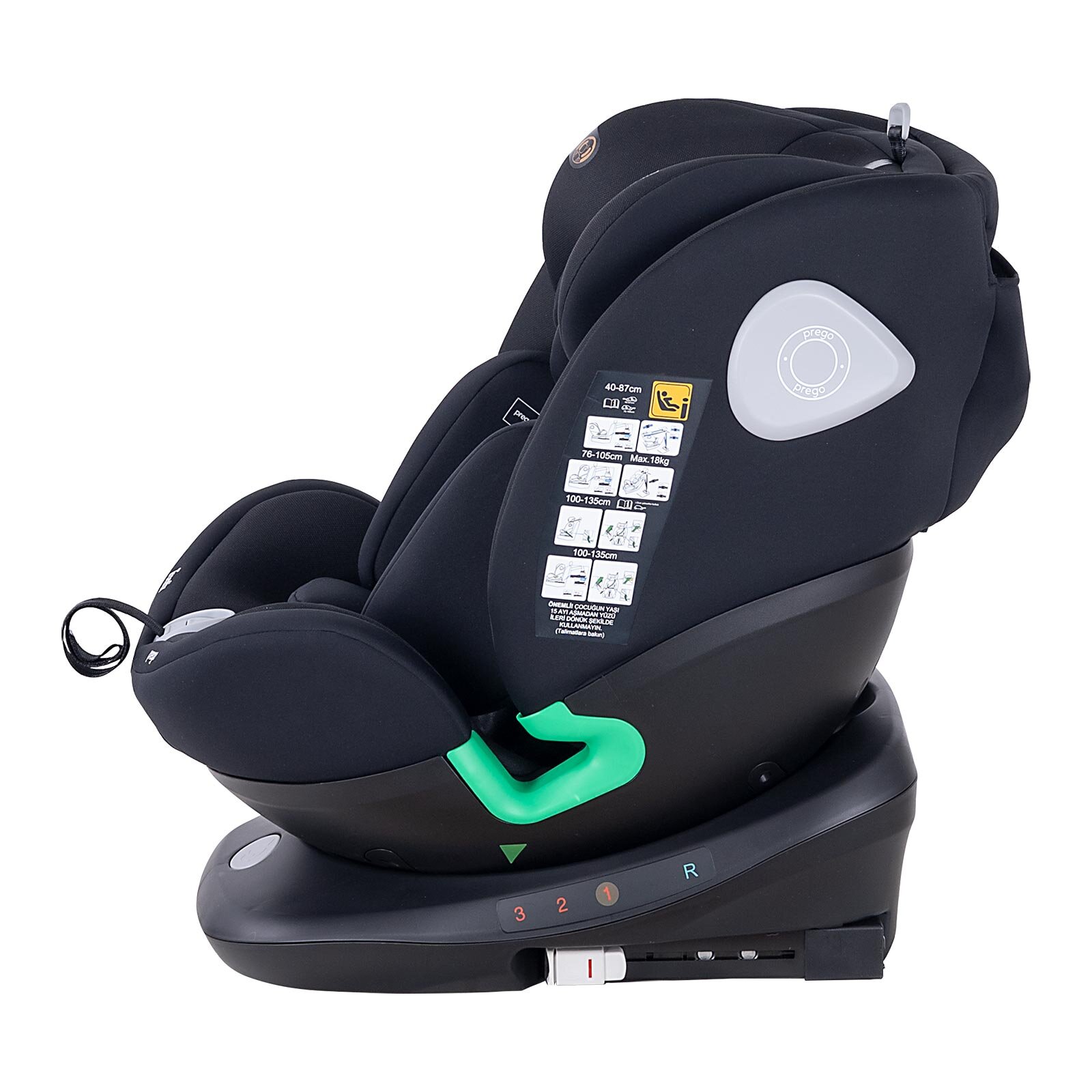 Prego Tronfix I-Size 0-36 360 Derece Dönebilen Oto Koltuğu