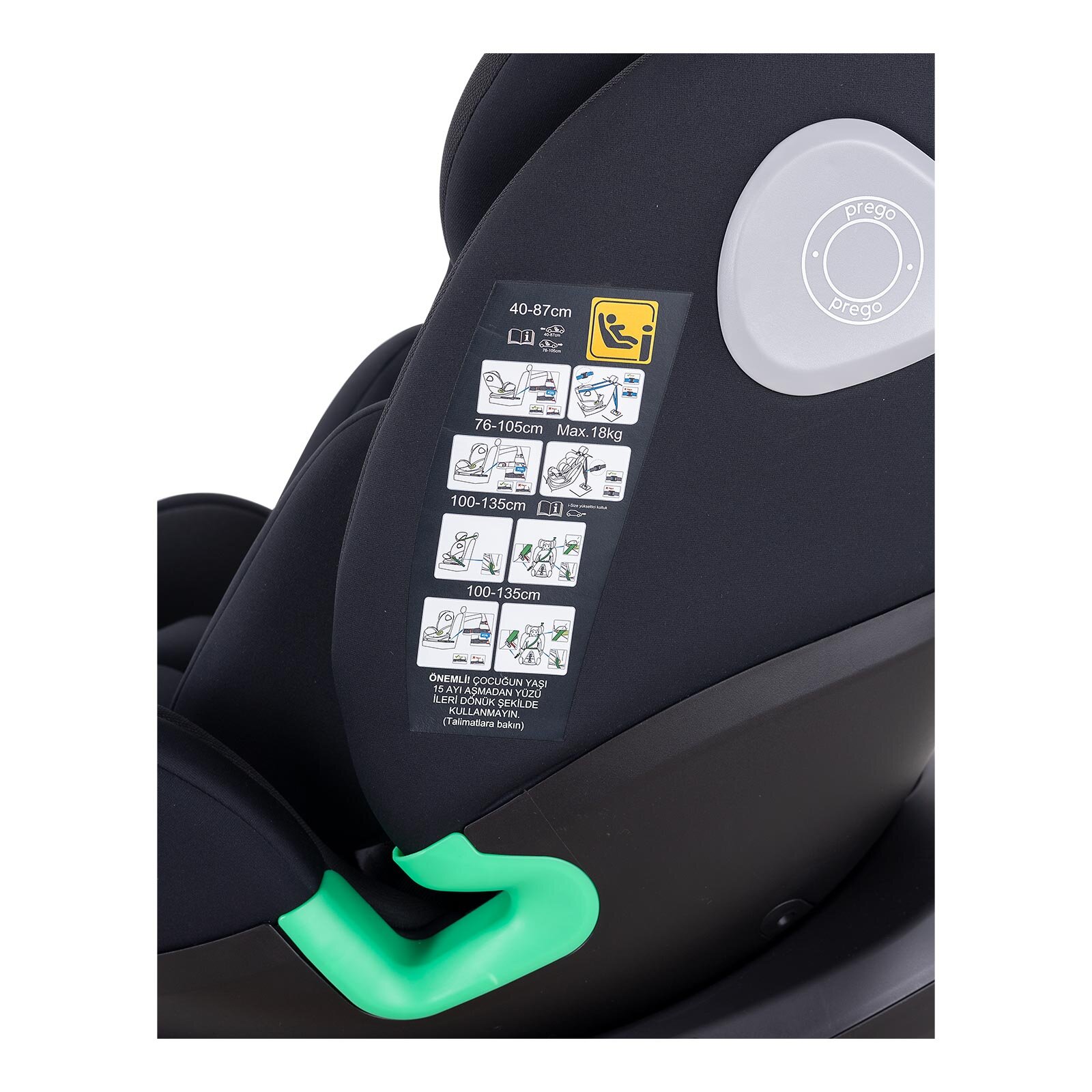 Prego Tronfix I-Size 0-36 360 Derece Dönebilen Oto Koltuğu