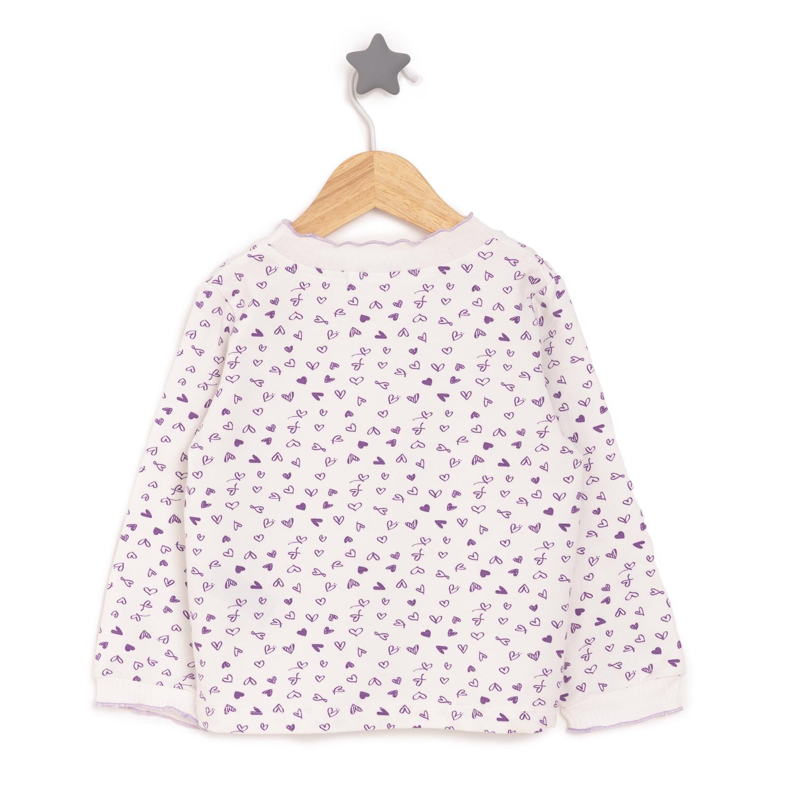 Kız Bebek Elbise - Sweatshirt Set Denim Fermuarlı Pretty Girl Bisiklet Yaka Uzun Kol İndigo