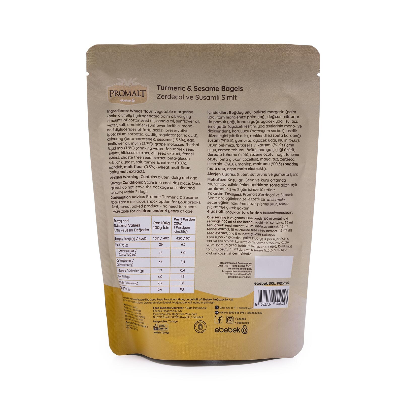 Zerdeçal - Susamlı Simit 100 gr