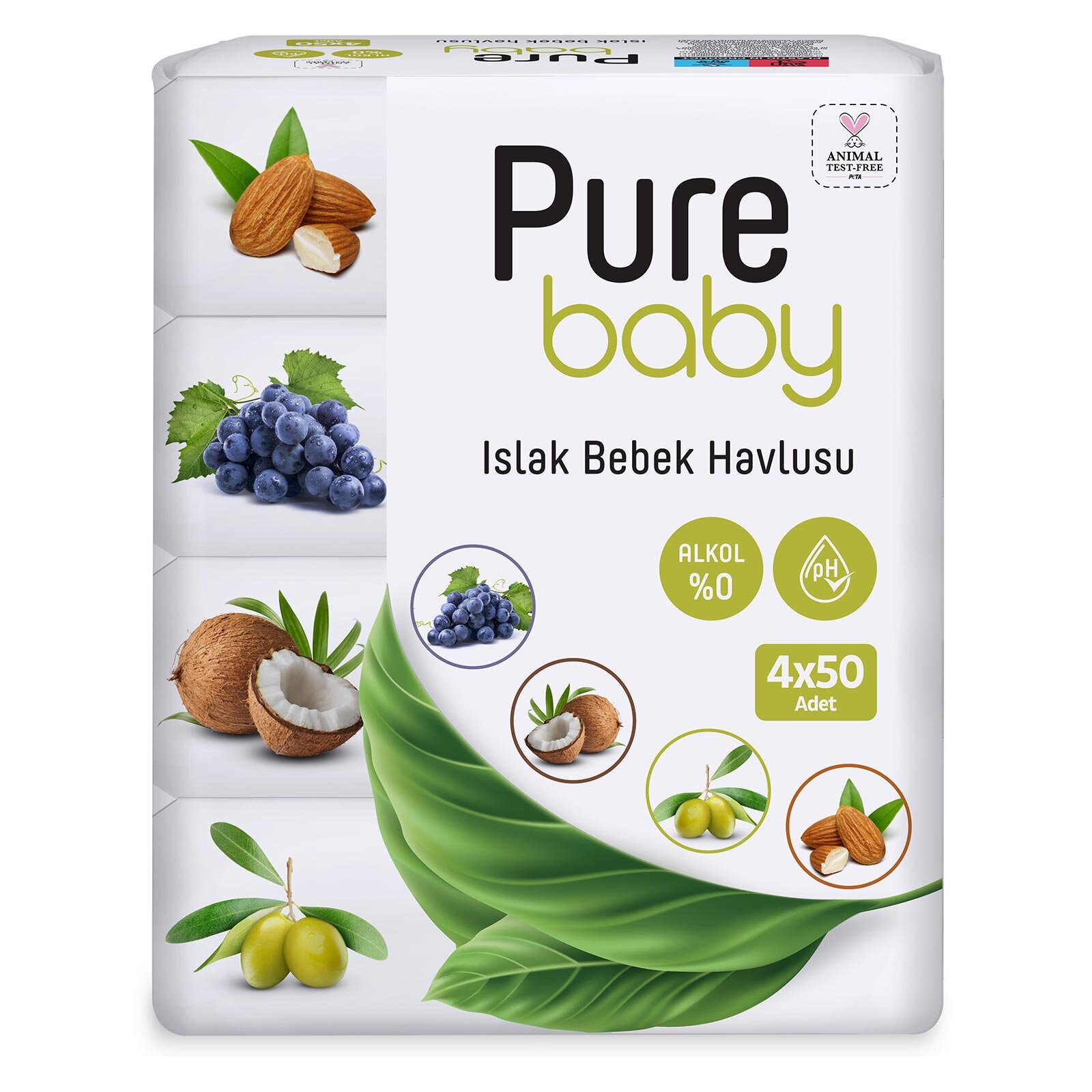 Pure Baby Bebek Islak Mendil 4x50 Adet