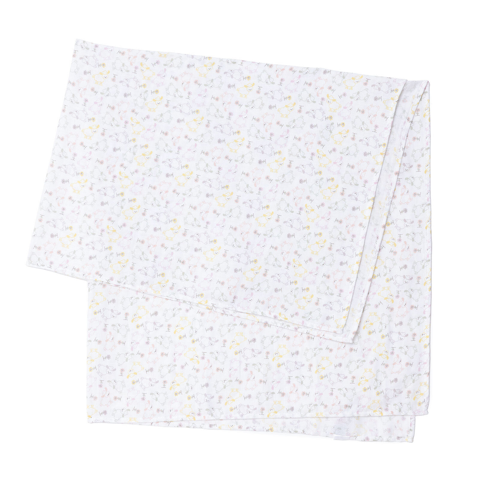 Renkli Kuzu Kız Bebek Müslin Battaniye 100x110cm Renkli Kuzu Kız Bebek Müslin Battaniye 100x110cm