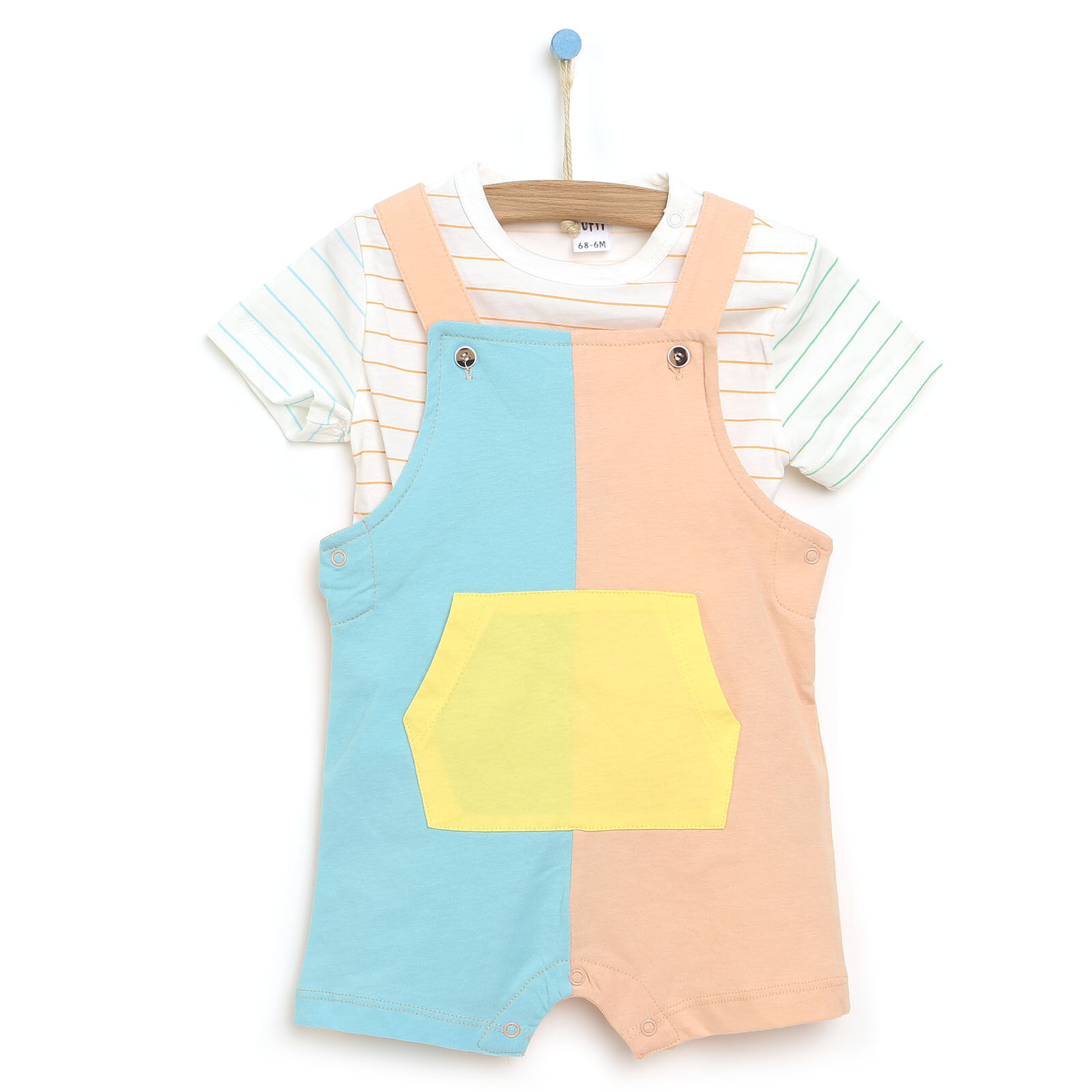 Renkli Yaz Salopet-Tshirt Erkek Bebek