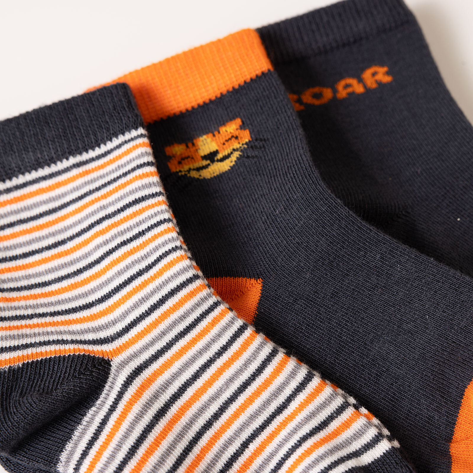 Roar Desenli 3lü Soket Çorap Erkek Bebek