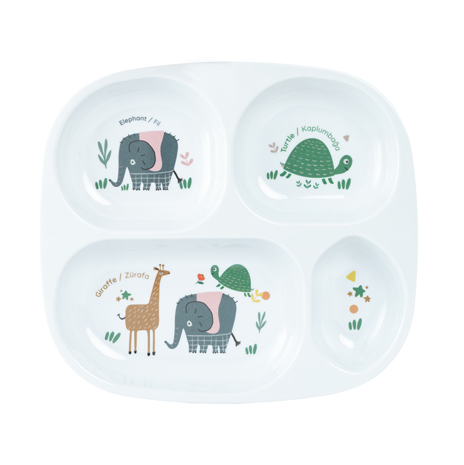 Safari Melamin Mama Tabağı 4 Bölmeli