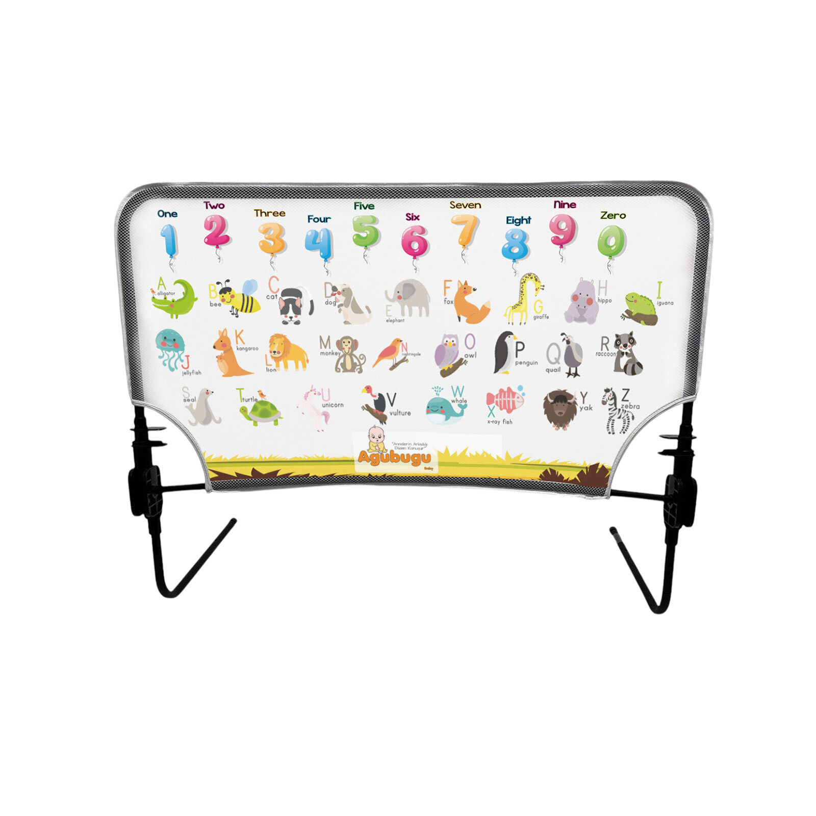 Sayılar ve Harfler İngilizce Öğretici Katlanabilir Yatak Bariyeri 90cm