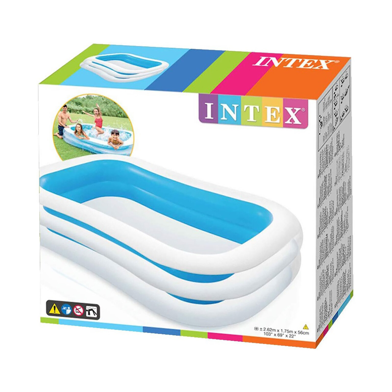 Dış Bölme Şeffaf Aile Havuzu 262X175X56 cm Dış Bölme Şeffaf Aile Havuzu 262X175X56 cm