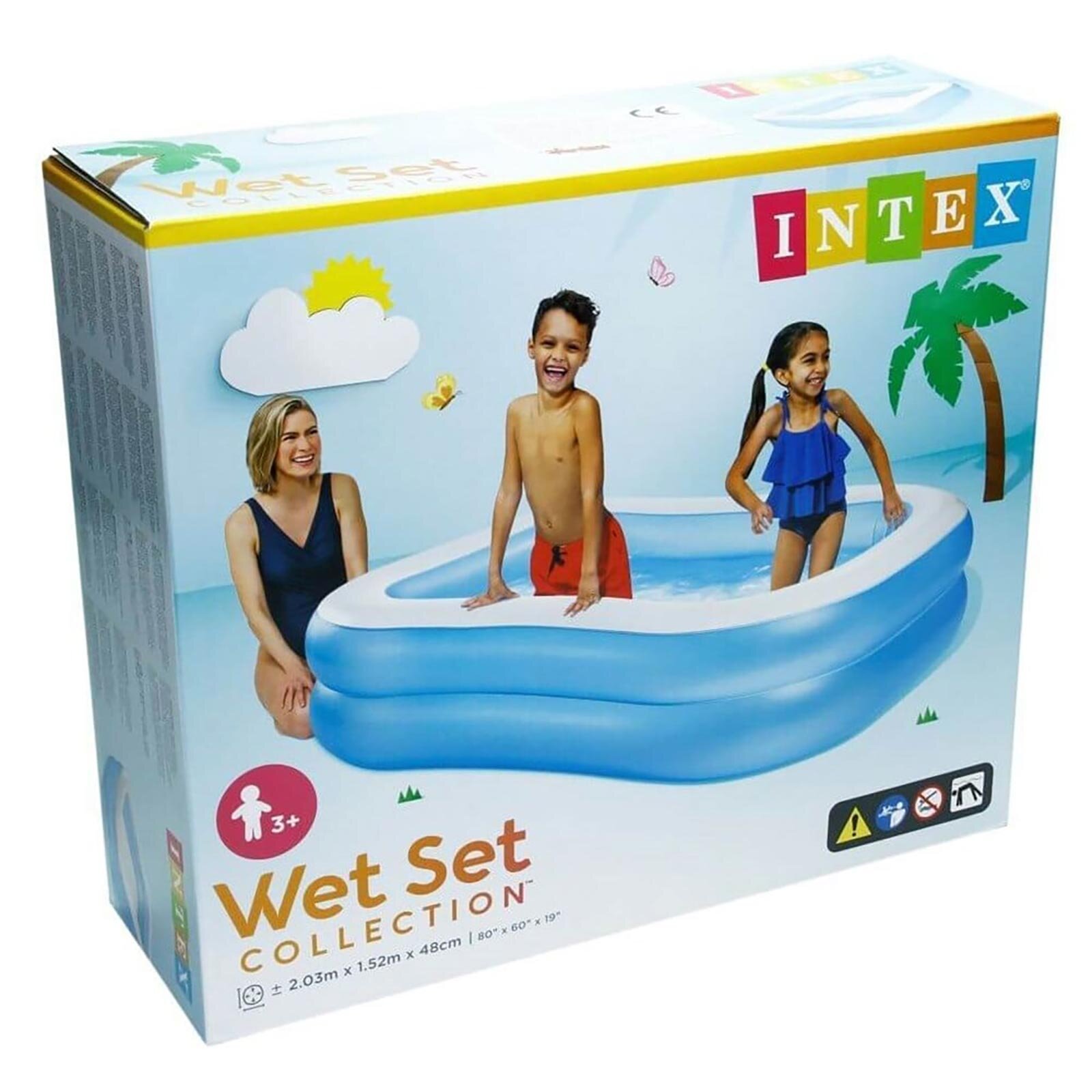 Şeffaf Mavi Aile Havuzu 203X152X48 cm