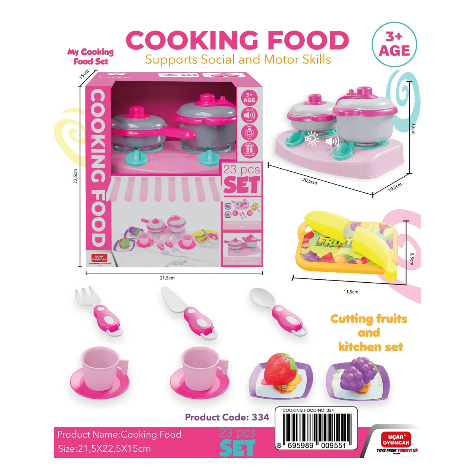 Sesli Işıklı Kesilebilir Meyveli Ocak Seti Sesli Işıklı Kesilebilir Meyveli Ocak Seti