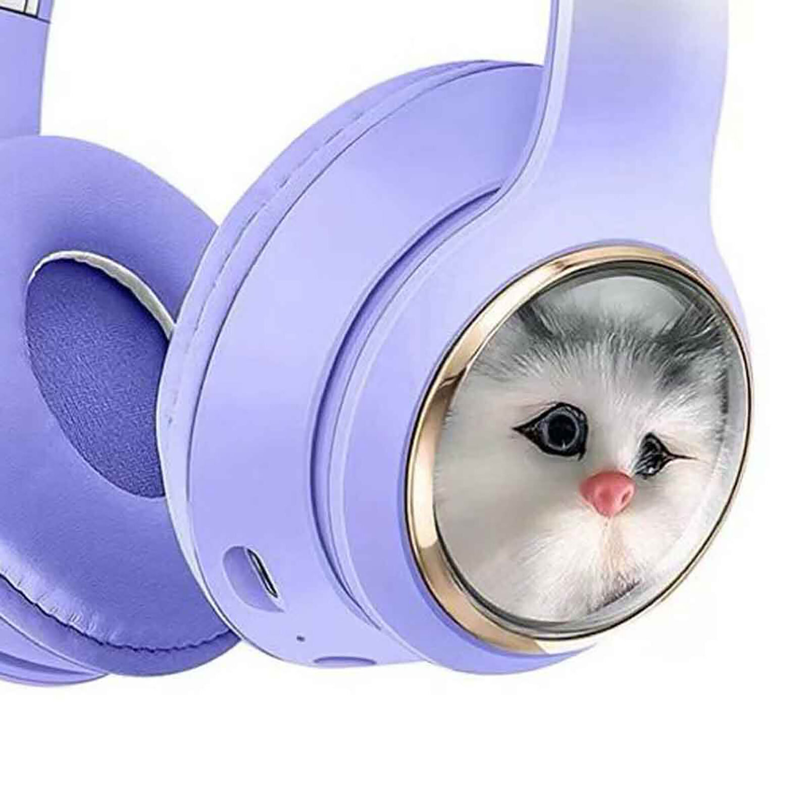 SHAZA Kulaküstü Bluetooth Kedili Çoçuk Kulaklık / Mor