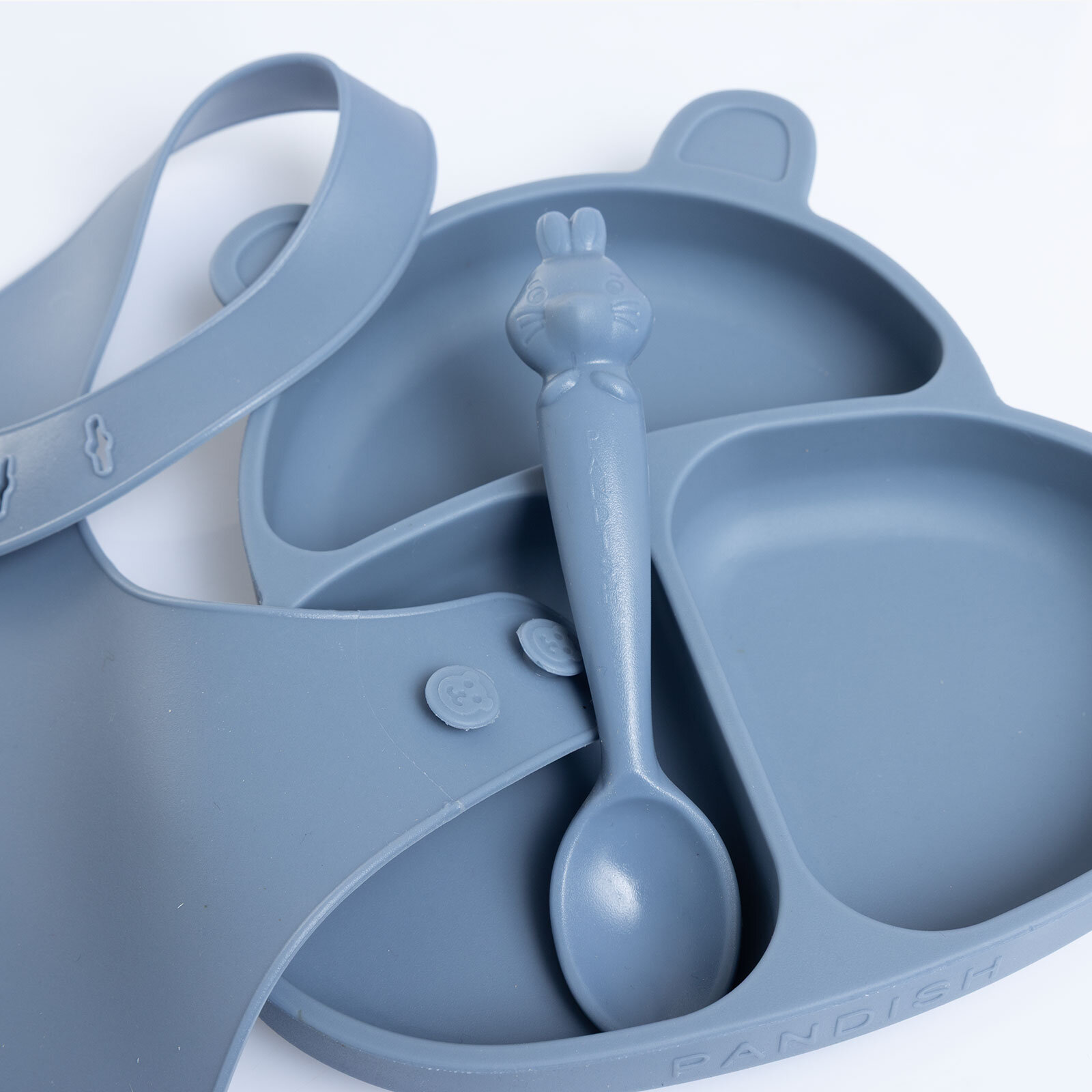 Silikon Beslenme Seti 3'lü Mavi