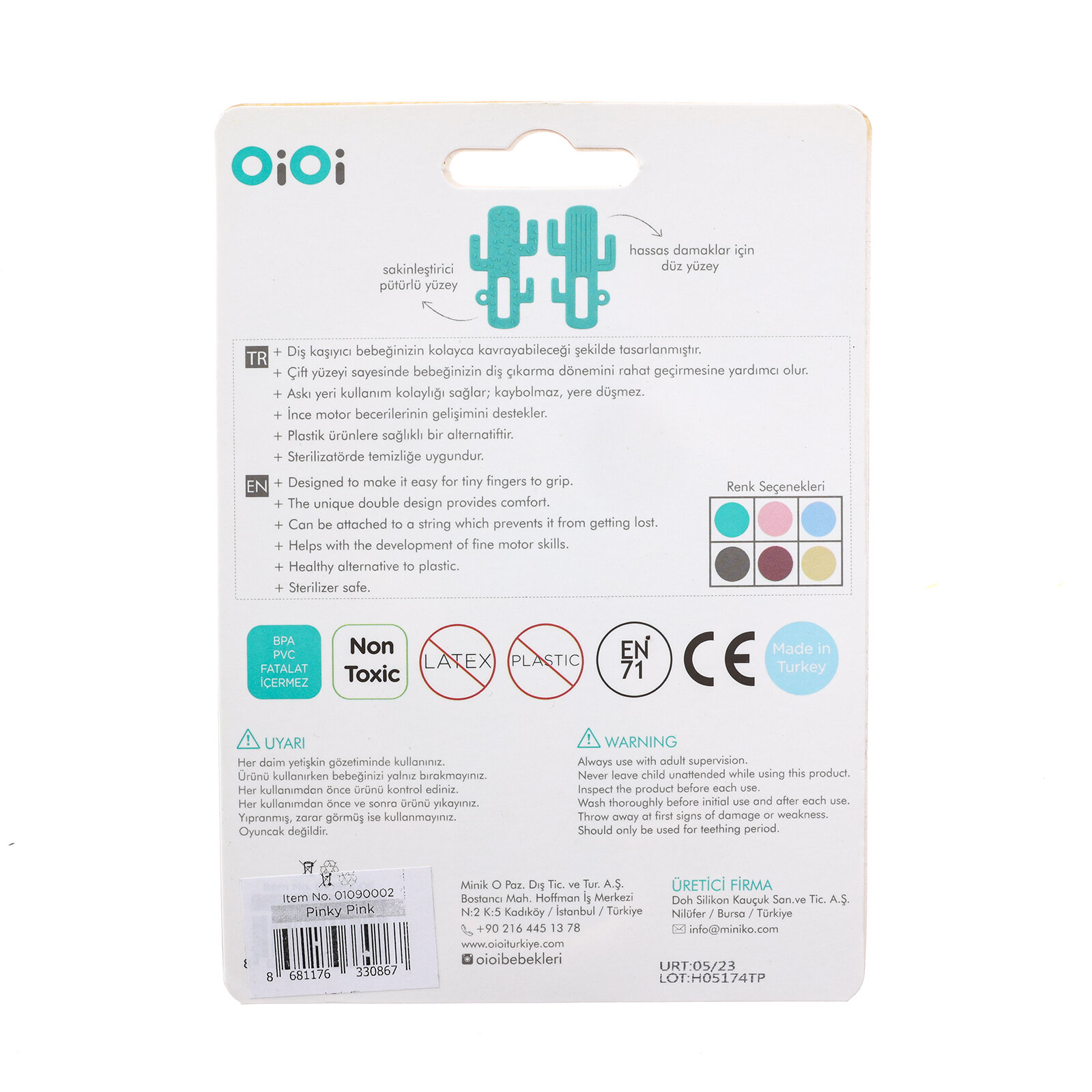 Silikon Diş Kaşıyıcı Kaktüs Pembe Silikon Diş Kaşıyıcı Kaktüs Pembe