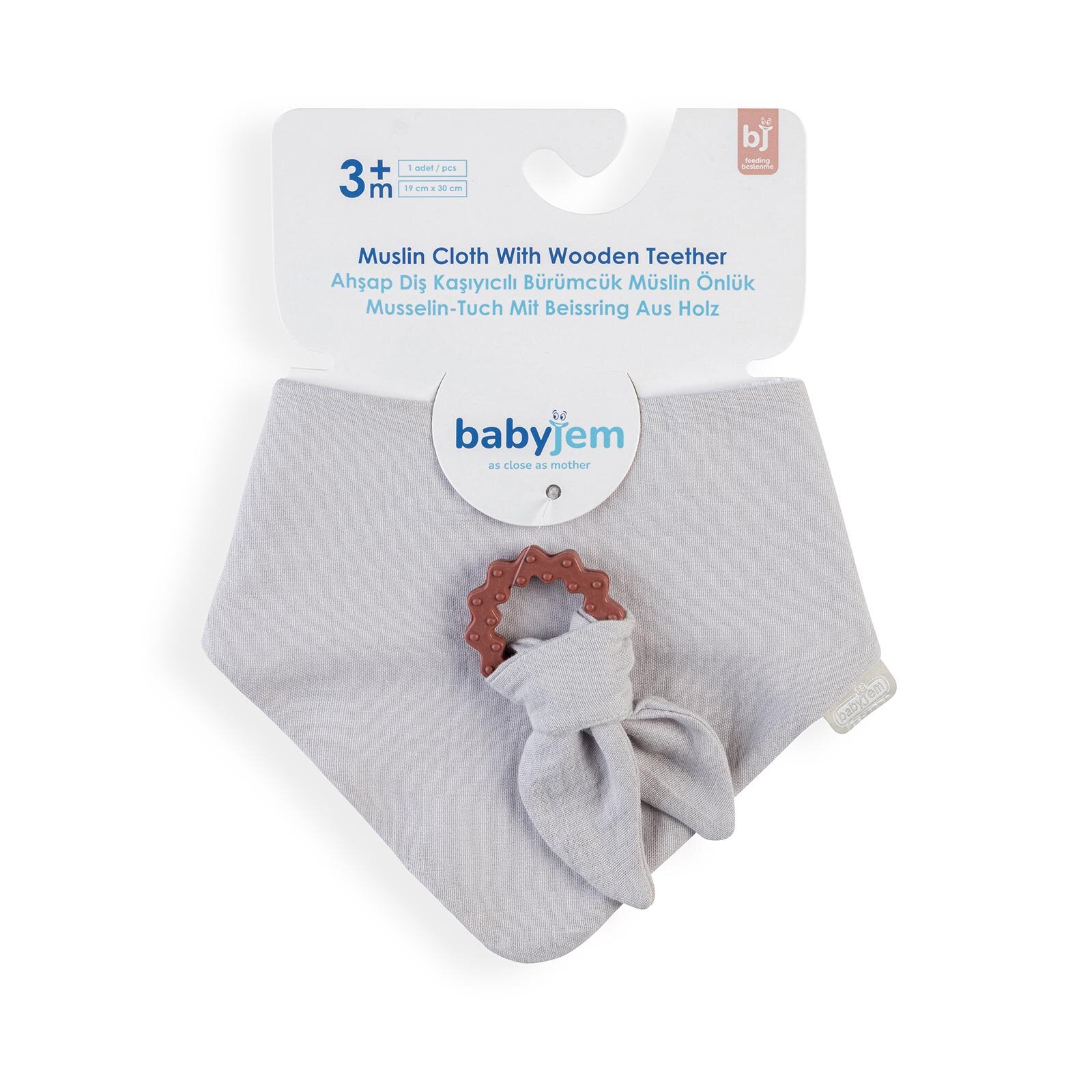 Silikon Diş Kaşıyıcılı Bürümcük Müslin Önlük Gri