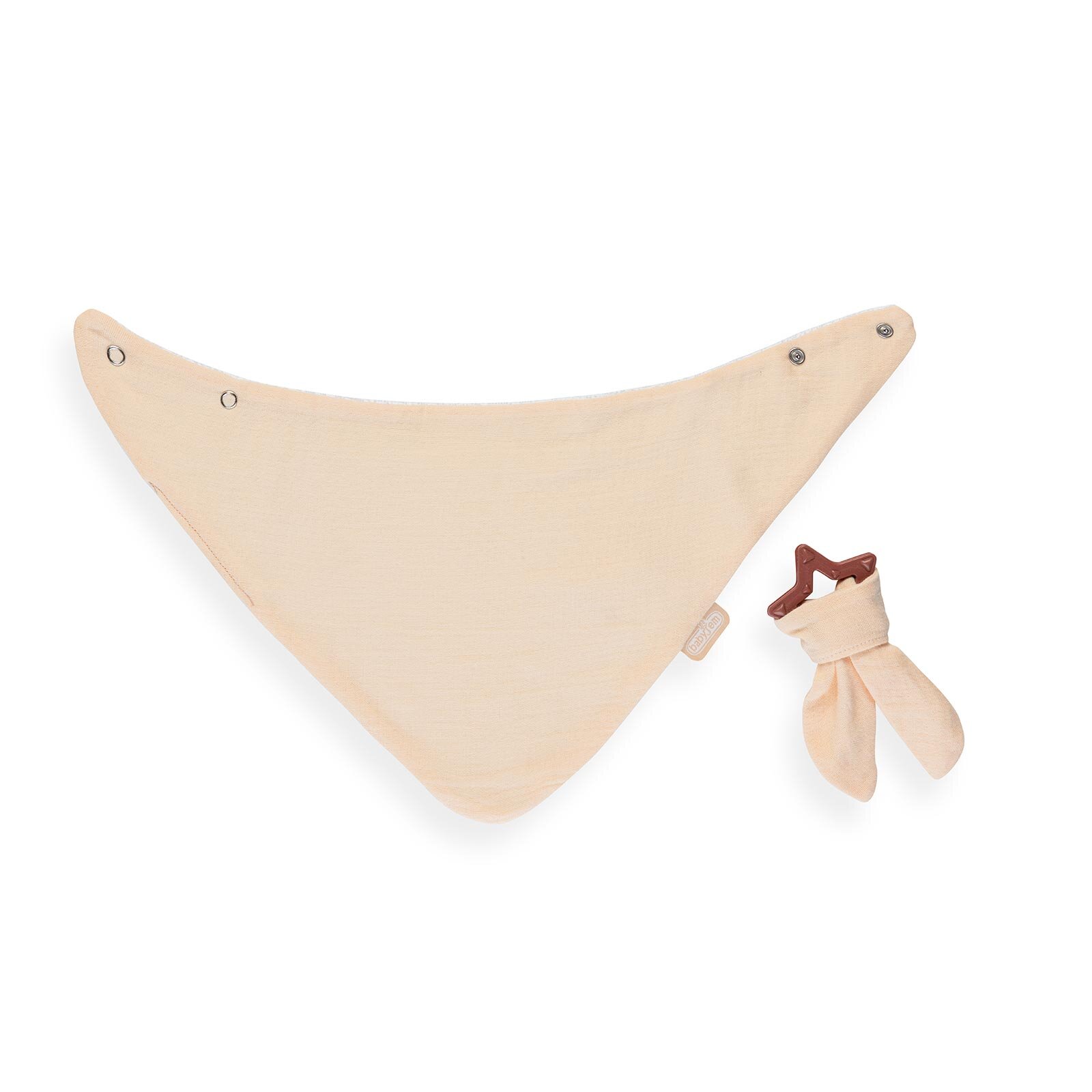 Silikon Diş Kaşıyıcılı Bürümcük Müslin Önlük Somon