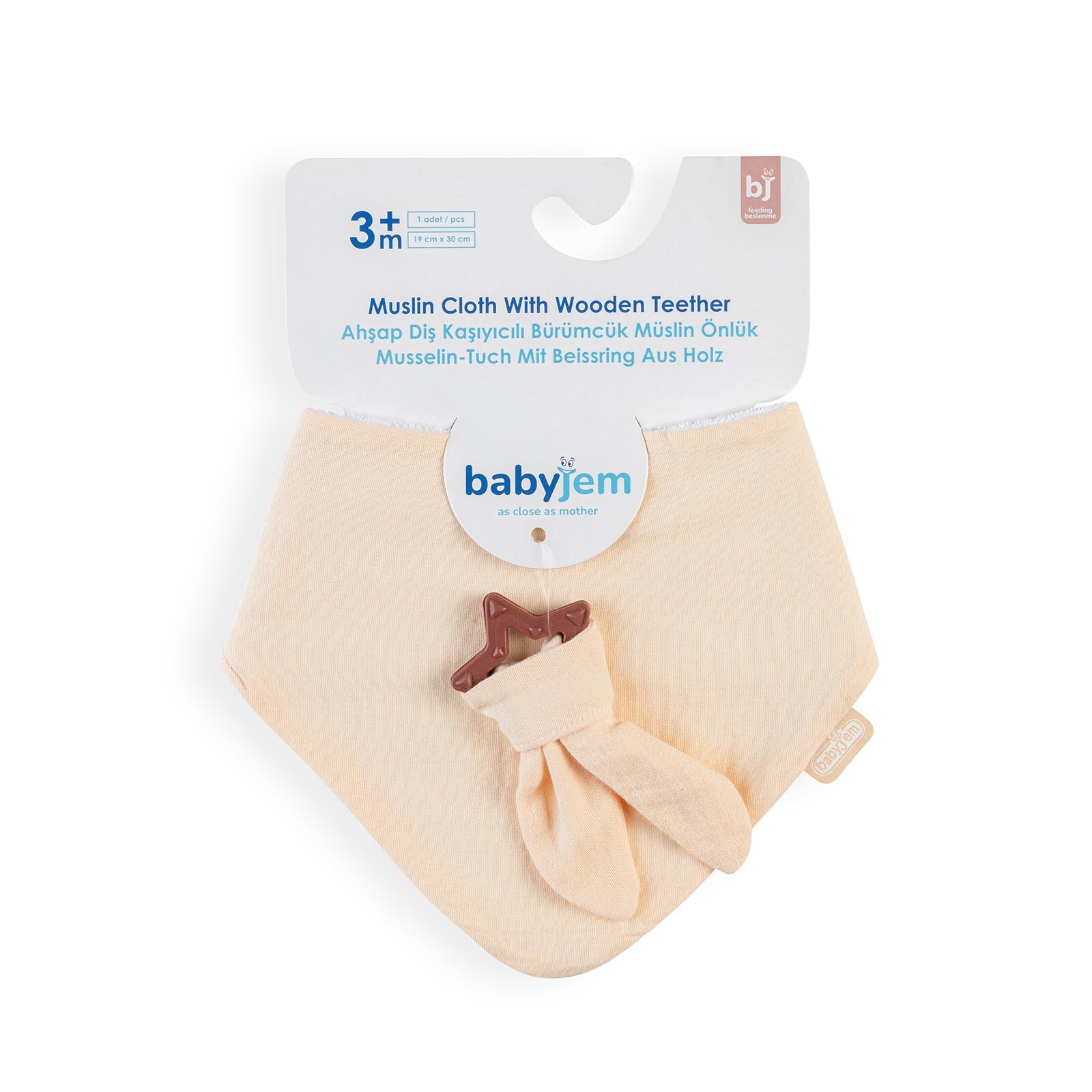 Silikon Diş Kaşıyıcılı Bürümcük Müslin Önlük Somon