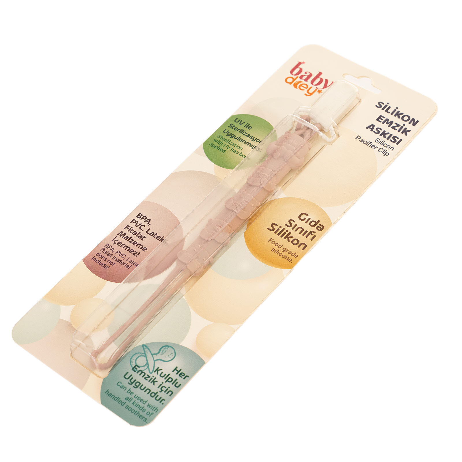 Silikon Emzik Askısı - Pembe