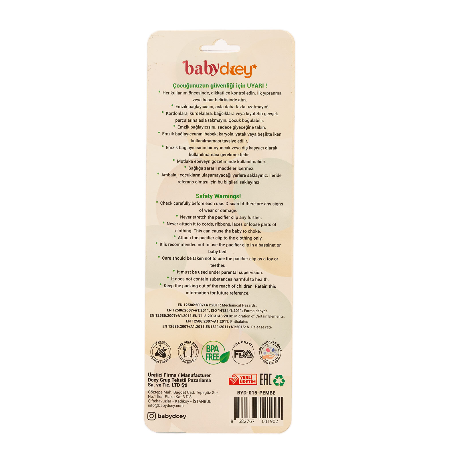 Silikon Emzik Askısı - Pembe