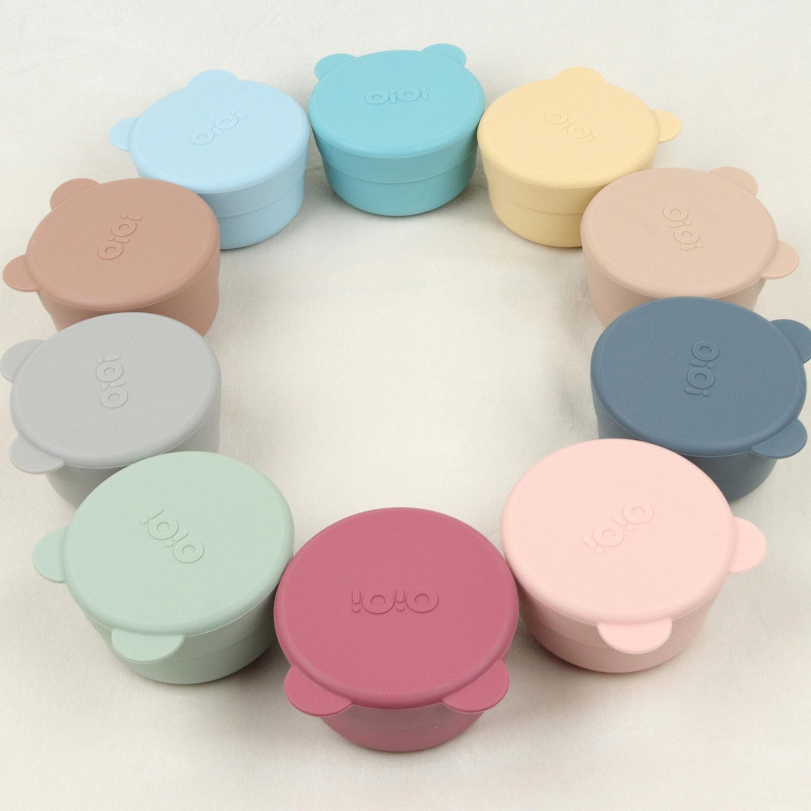 Silikon Kapaklı Mini Kase 2'li Mineral Blue/Gri