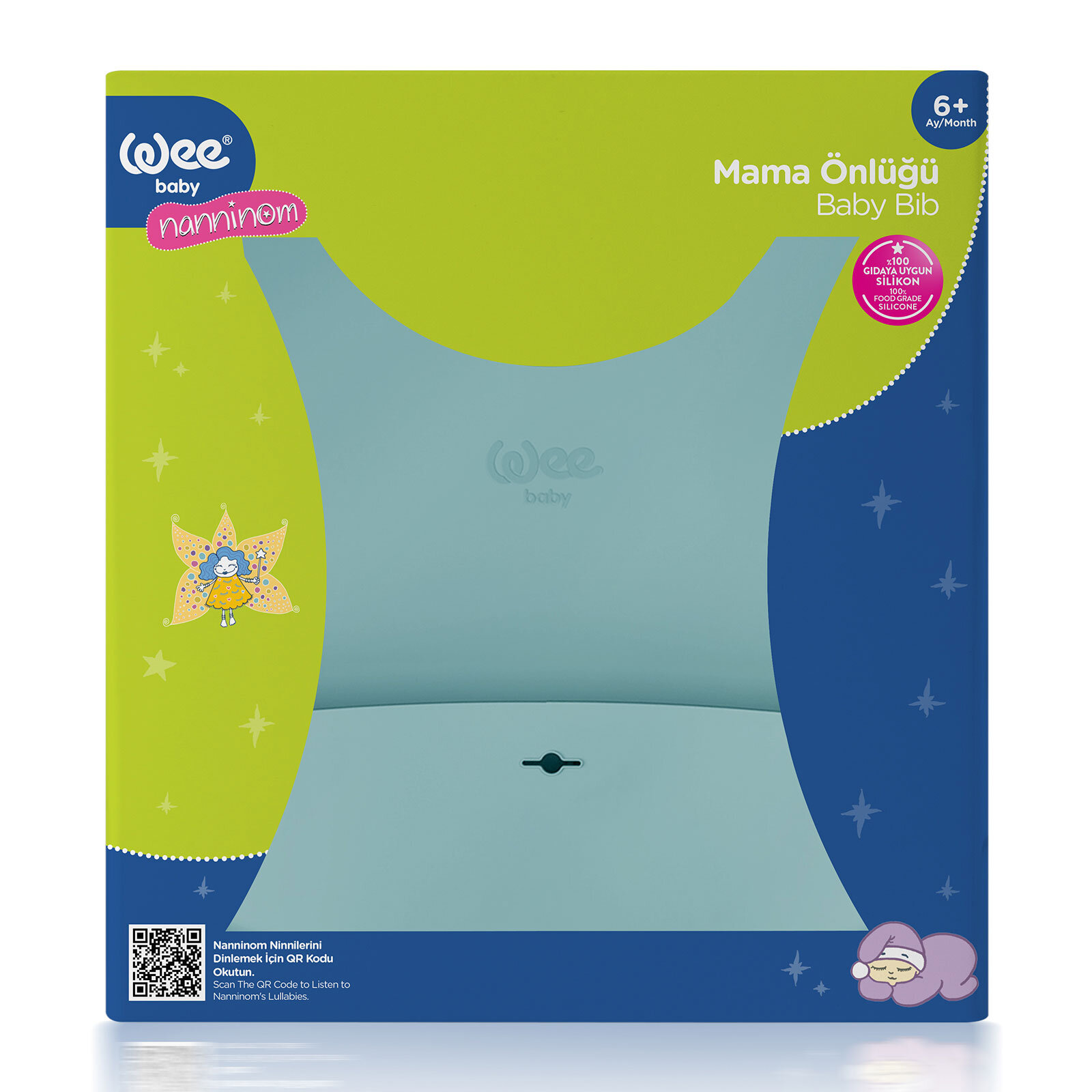 Nanninom Silikon Mama Önlüğü Mavi Nanninom Silikon Mama Önlüğü Mavi