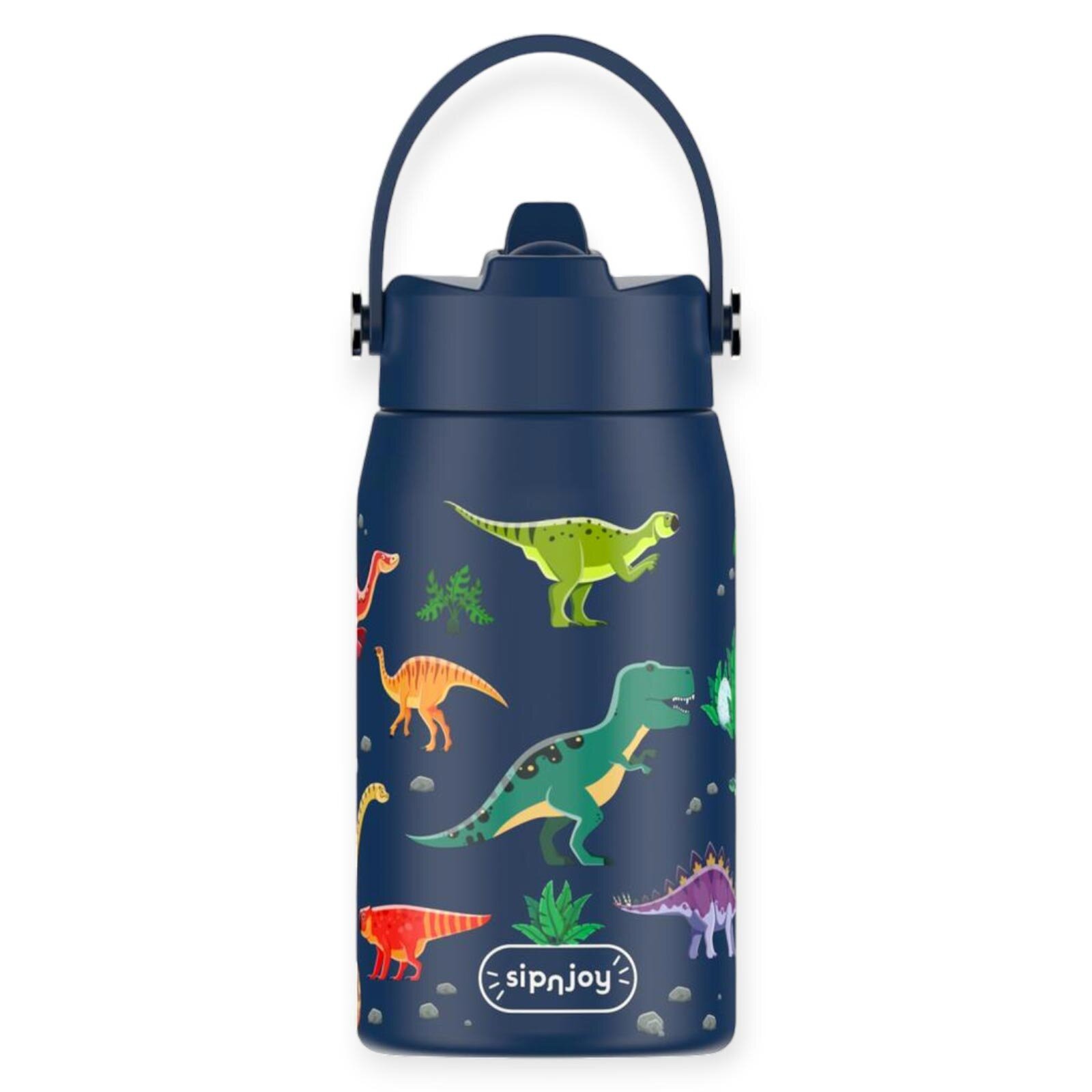 SipnJoy - Lil'Straw Çocuk Su Termosu | 420 ml - Dino Roar