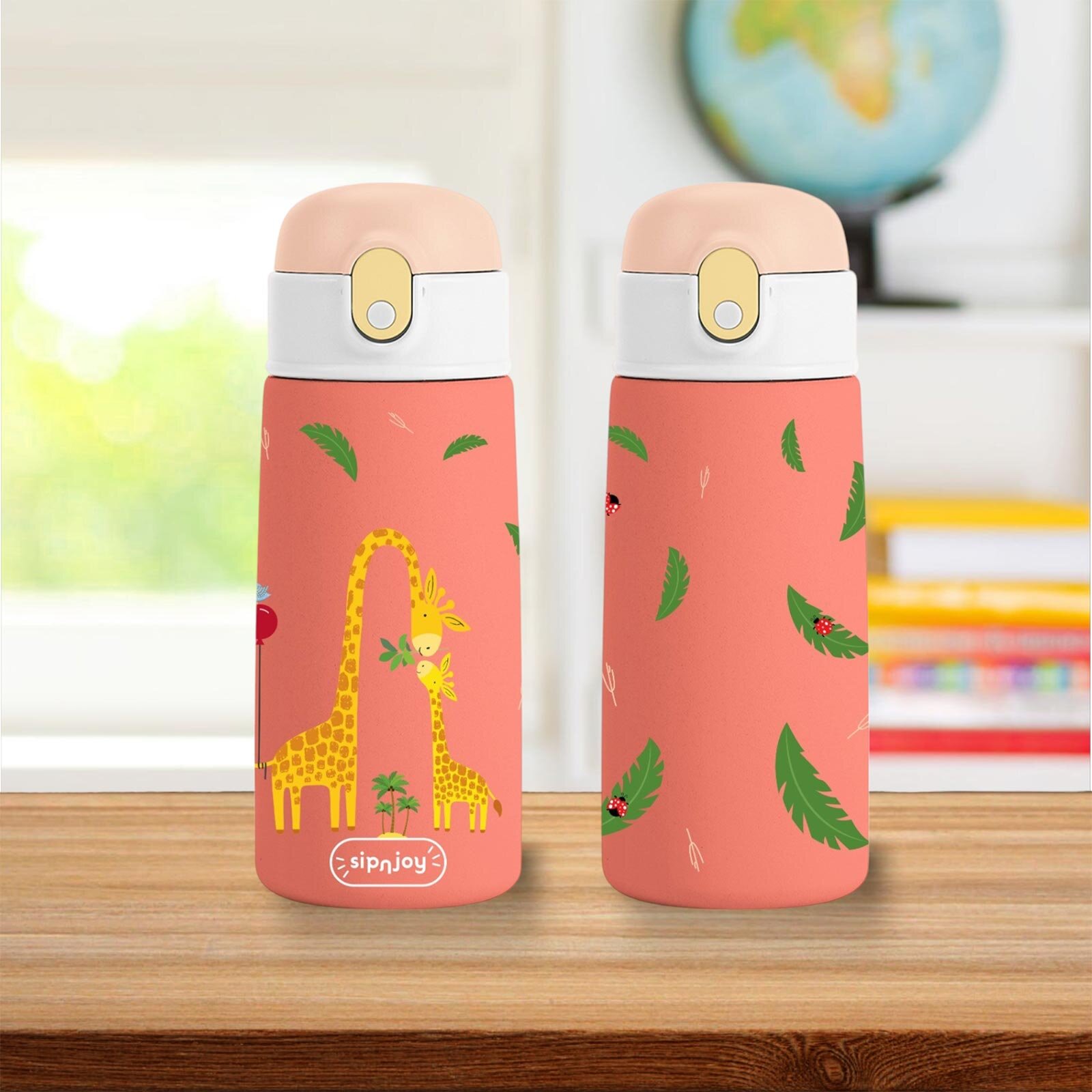 SipnJoy - SipSquad Çocuk Su Termosu | 480 ml - Giggle Giraffe