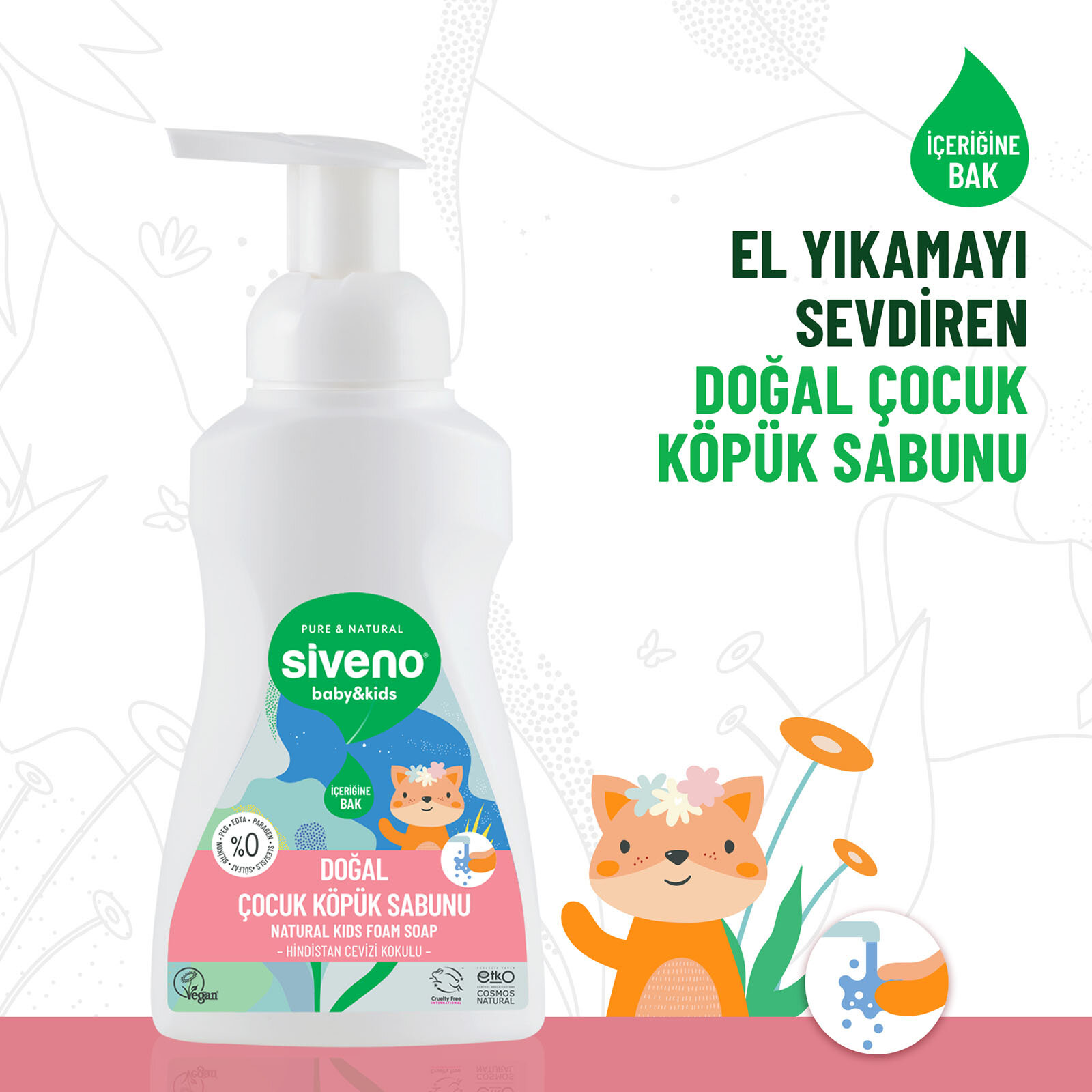 Zeytinyağlı Doğal Çocuk Köpük Sabun 250 ml Zeytinyağlı Doğal Çocuk Köpük Sabun 250 ml