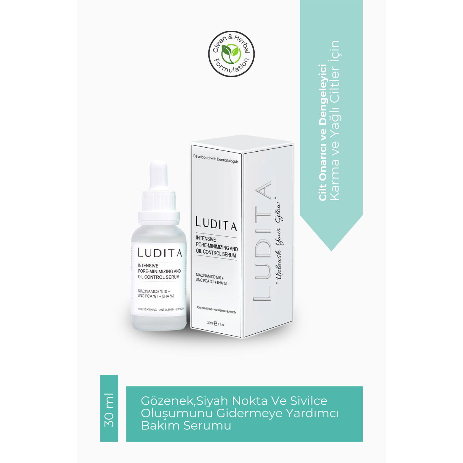 Siyah Nokta ve Sivilce Oluşumunu Gidermeye Yardımcı Serum (Niacinamide 10%+Zınc Pca1%) Siyah Nokta ve Sivilce Oluşumunu Gidermeye Yardımcı Serum (Niacinamide 10%+Zınc Pca1%)