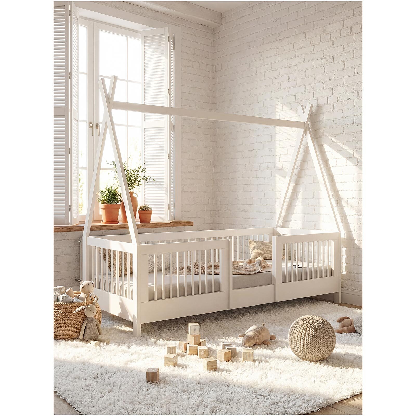 Star Montessori Karyola Beyaz 90x190