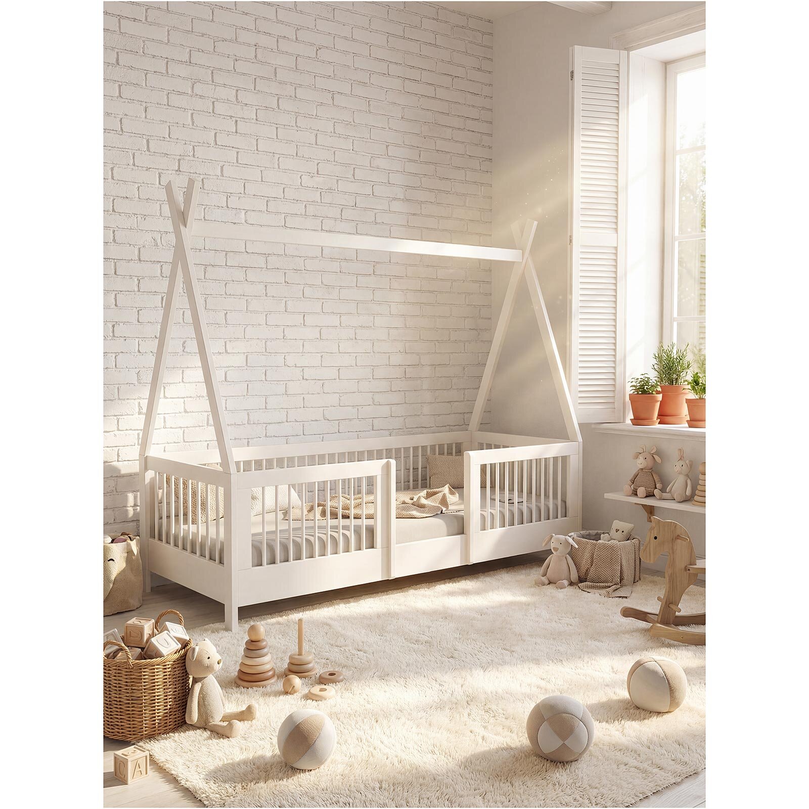 Star Montessori Karyola Beyaz 90x190