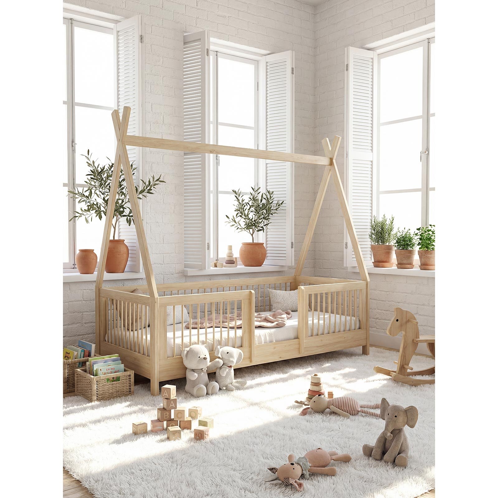 Star Montessori Karyola Naturel 90x190