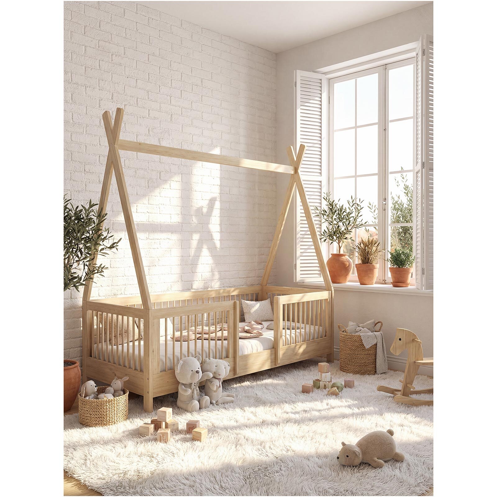 Star Montessori Karyola Naturel 90x190