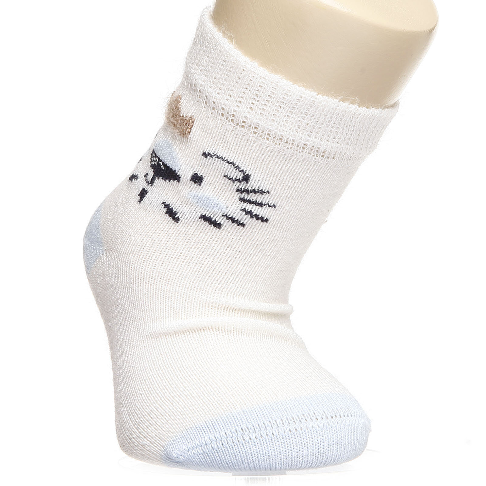 2'li Sakallı Tavşan-Aslan Bebek Soket Çorap
