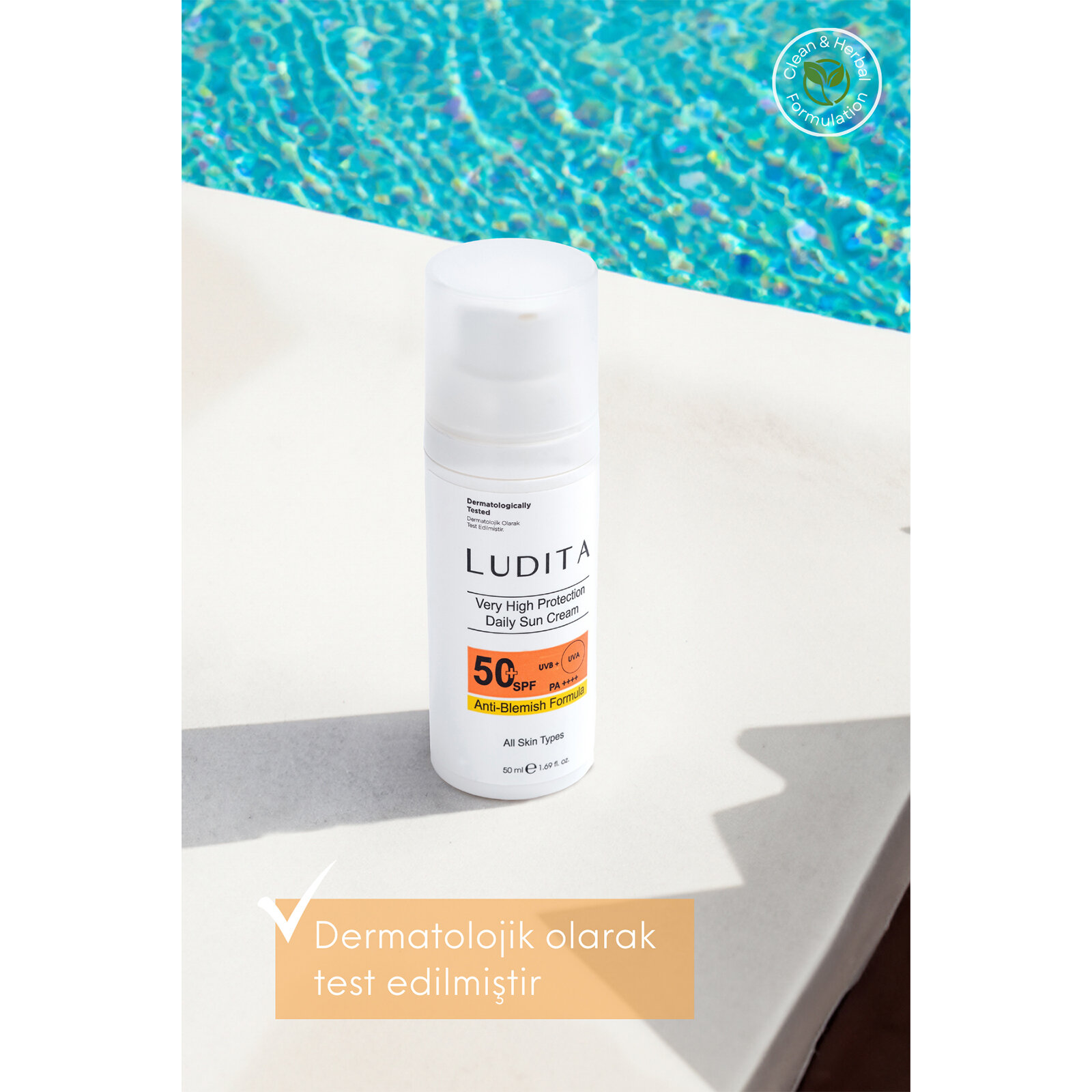 Suya Dayanıklı, Leke karşıtı , yüksek korumalı Güneş Kremi SPF 50 + Suya Dayanıklı, Leke karşıtı , yüksek korumalı Güneş Kremi SPF 50 +