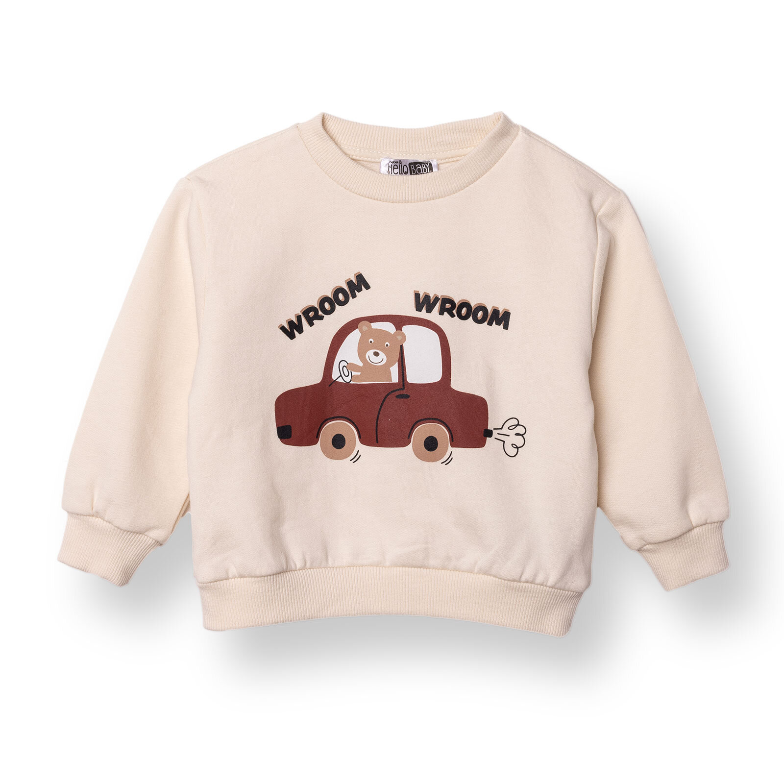 Erkek Bebek Sweatshirt Şardonlu İki İplik Bisiklet Yaka Uzun Kol Erkek Bebek Sweatshirt Şardonlu İki İplik Bisiklet Yaka Uzun Kol