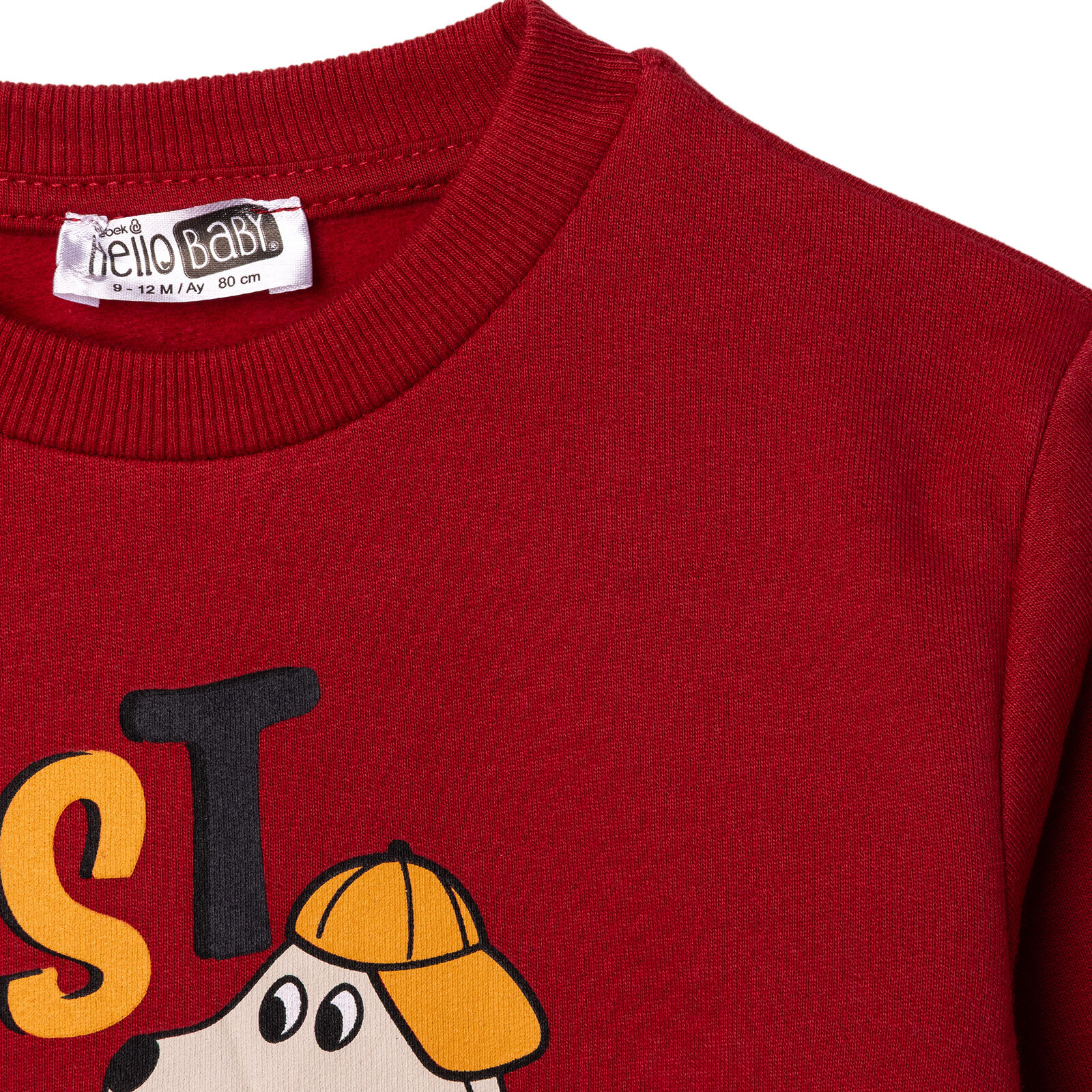 Erkek Bebek Sweatshirt Şardonlu İki İplik Bisiklet Yaka Uzun Kol