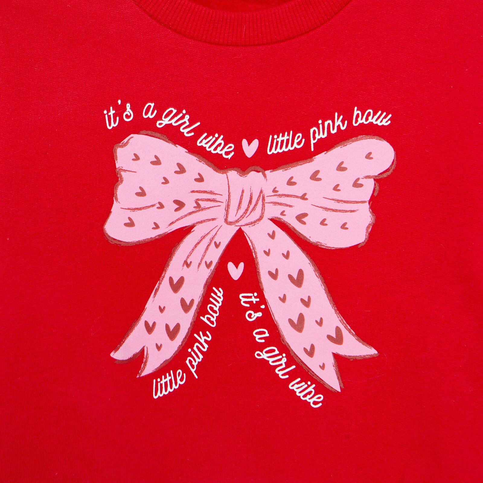 Kız Bebek Sweatshirt Şardonlu İki İplik Bisiklet Yaka Uzun Kol