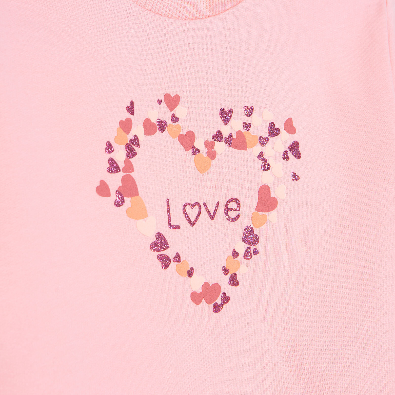 Kız Bebek Sweatshirt Şardonlu İki İplik Bisiklet Yaka Uzun Kol